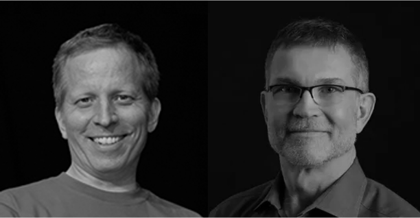 Imagem de destaque mostrando os fundadores do Roblox, David Baszucki e Erik Cassel, ao lado do logo da plataforma.