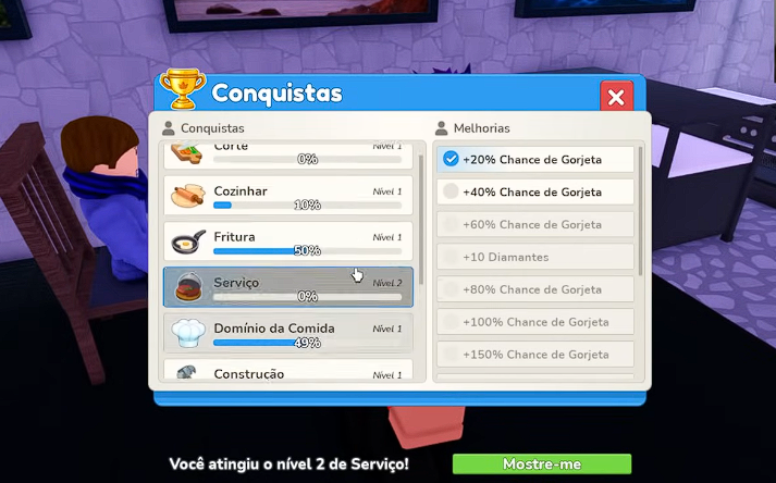 Imagem mostrando o logo do Restaurant Tycoon 3 em destaque, com um fundo de um restaurante moderno e movimentado no jogo.