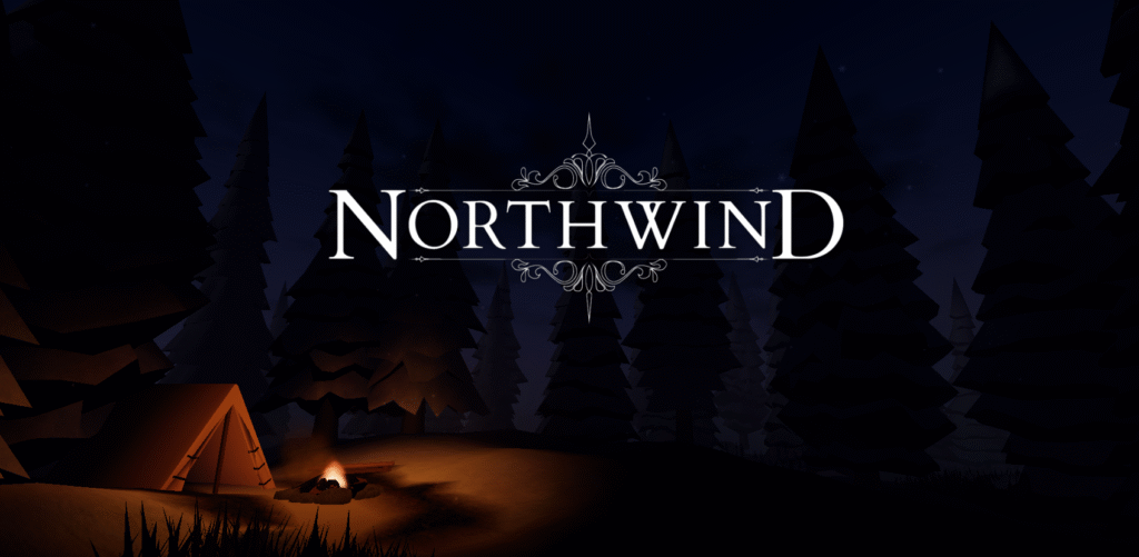 Personagem em Northwind forjando armas em uma bancada de trabalho.