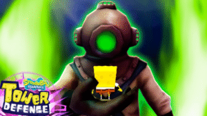 Imagem de unidades de SpongeBob Tower Defense, Guia de estratégias Defesa da Torre do Bob Esponja, Personagens de Bob Esponja em um jogo de defesa, Mapa do jogo SpongeBob Tower Defense.
