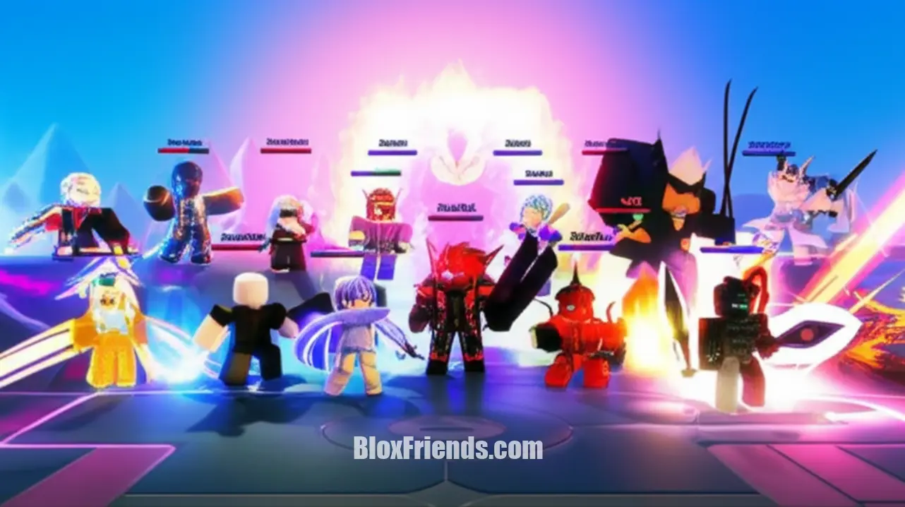 Imagem de unidades de Anime Vanguards estrategicamente posicionadas no campo de batalha, ilustrando táticas do meta.