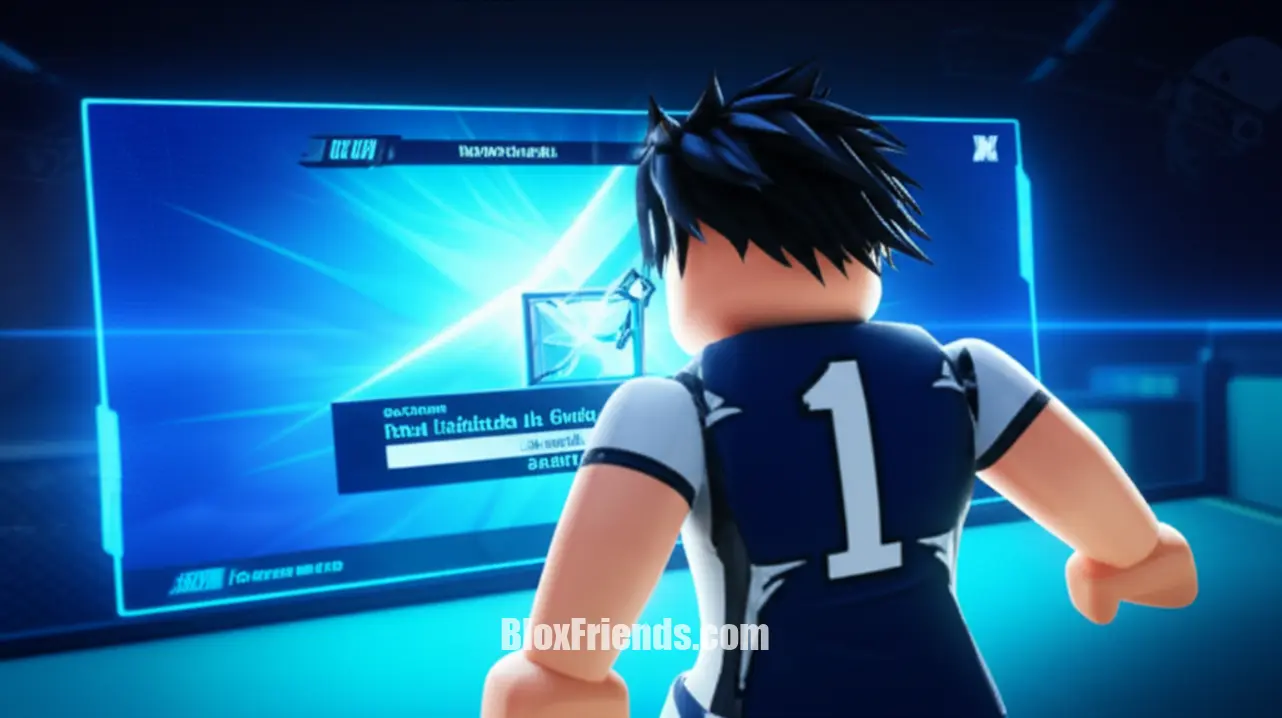 Imagem do meio: Avatar Roblox em Blue Lock Rivals desbloqueando uma nova habilidade.