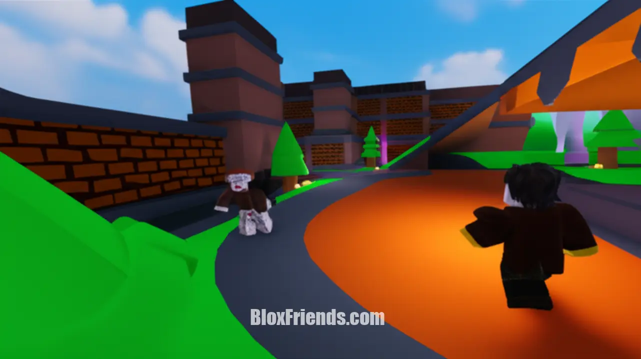 Hider usando habilidade de fuga em Hide or Die! com um Hunter por perto, ilustrando estratégia e agilidade.