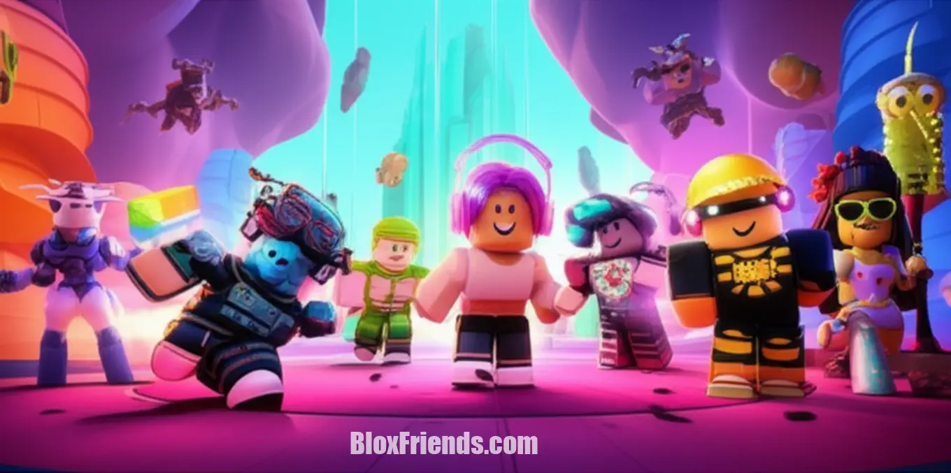 Montagem de animações criadas por usuários no Roblox, com foco em criatividade e futuro tecnológico