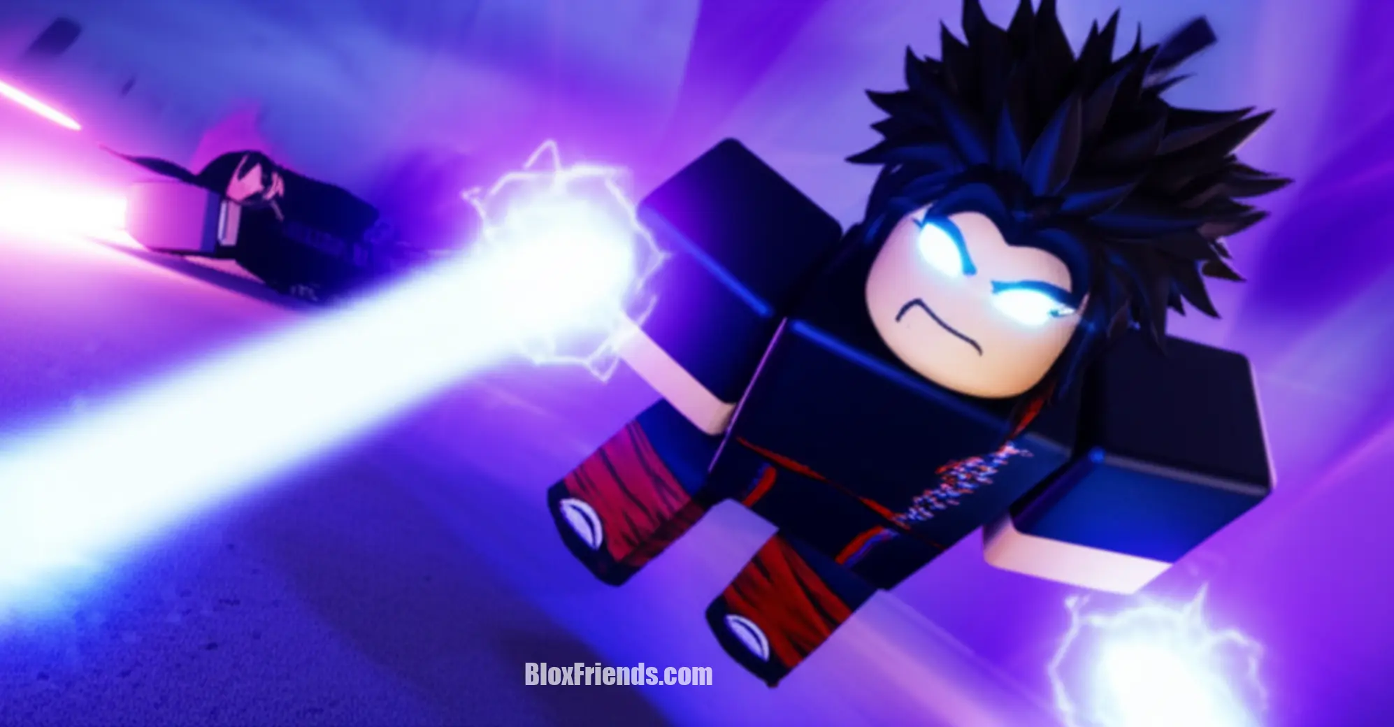 Imagem de ação no jogo Shindo Life, um personagem utilizando uma Kekkei Genkai poderosa com efeitos visuais impressionantes.