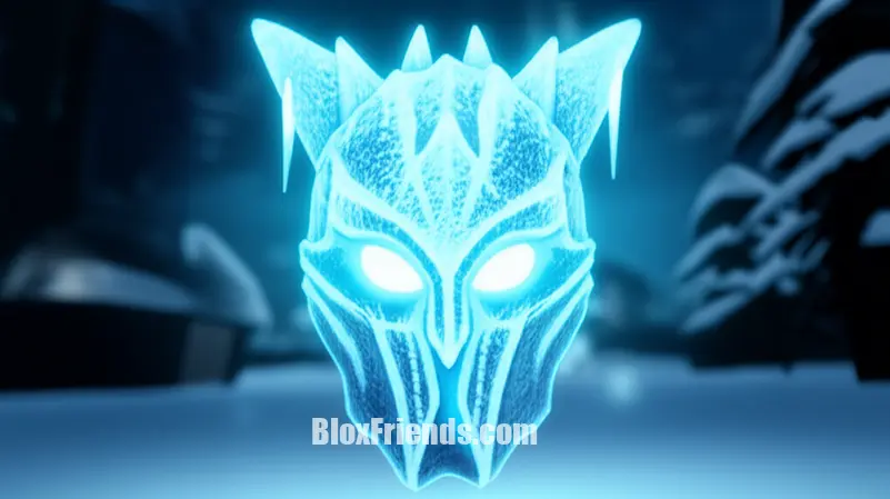 Item exclusivo de recompensa do evento The Mimic Snowy Hell 2025, um acessório ou arma congelada com detalhes brilhantes.