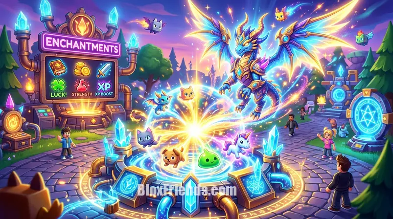 Máquina de fusão de pets criando um pet mítico no Pet Simulator 99