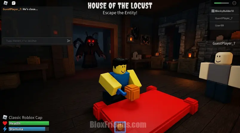 Imagem de um cubo colorido sendo colocado em House of The Locust no Roblox